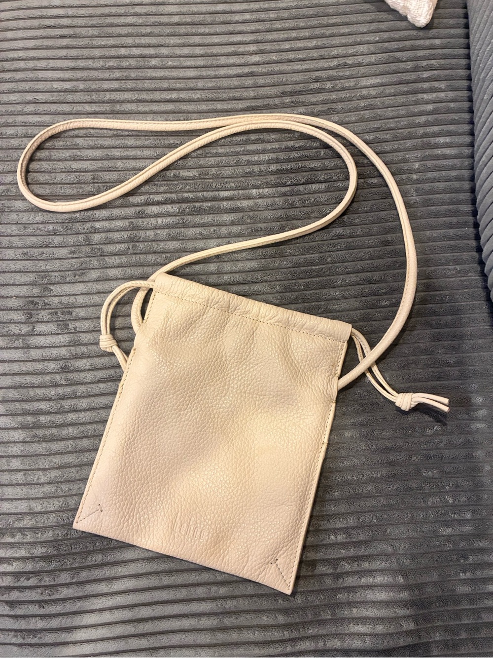 Behno Pebbled Leather Crossbody in Cream